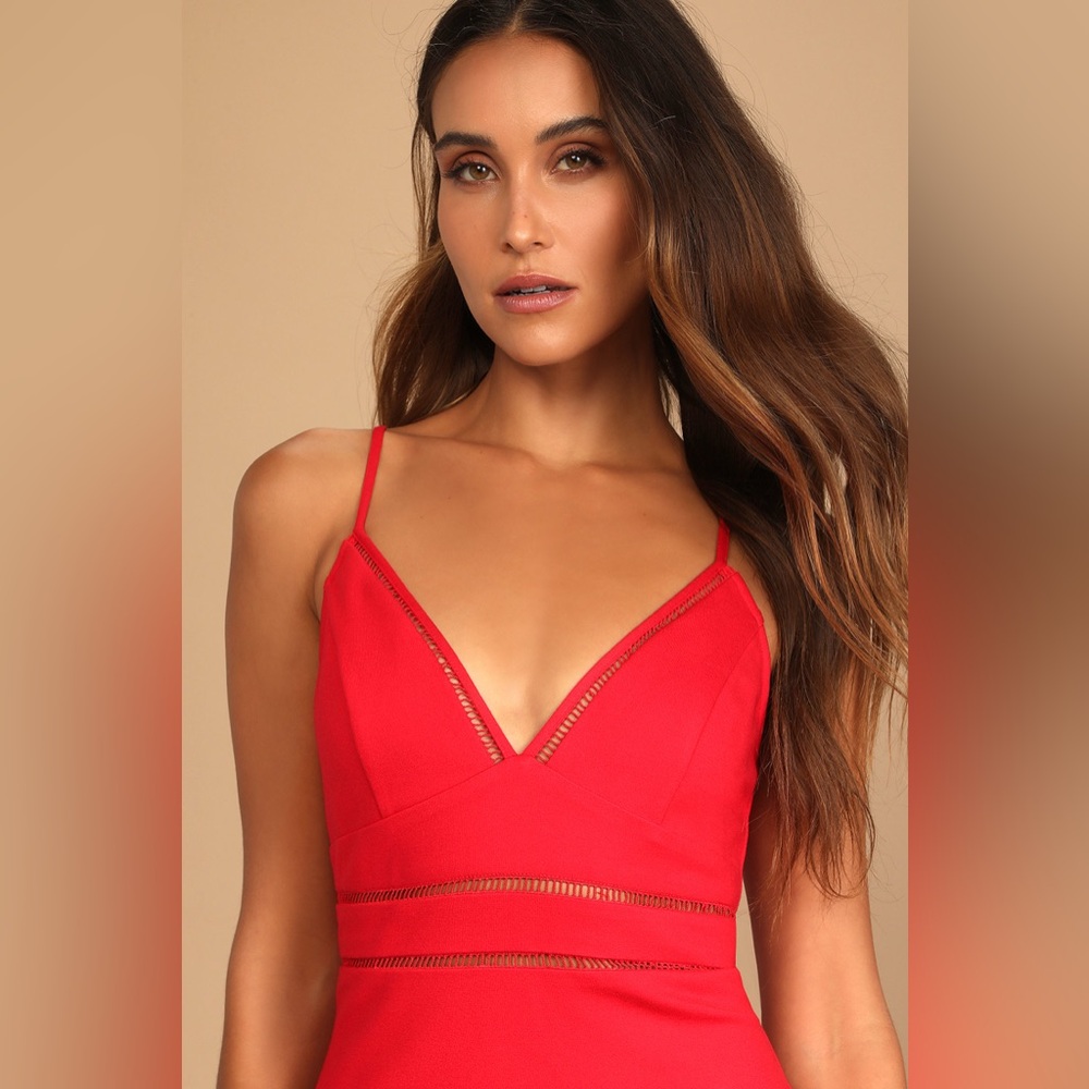 Lulus Cocktails and Confidence Red Crochet Bodycon Mini Dress - Picture 4 of 9